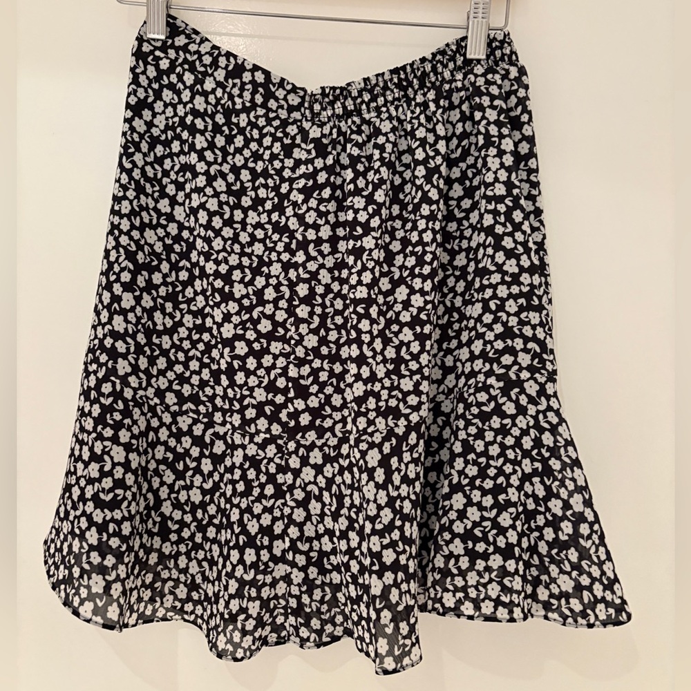 Black and white floral skirt - M&S collection size 12